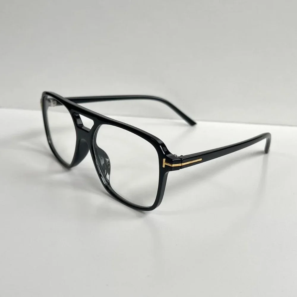 vintage style black rounded square glasses